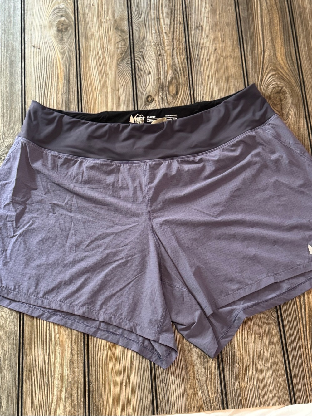REI Women's Purple Athletic Shorts with Dark Waistband